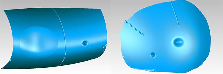高精度掃描數(shù)據(jù)，準(zhǔn)確可靠，不受操作人員人為影響，真實(shí)反映飛機(jī)表面的凹坑形態(tài)。