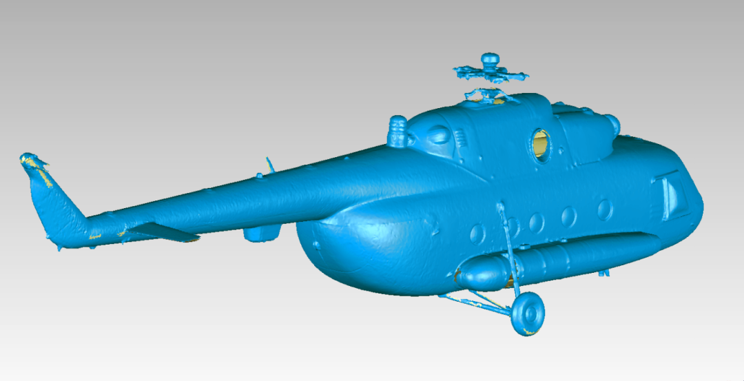 整機(jī)掃描數(shù)據(jù)。RigelScan最高精度可達(dá)0.01mm，真實(shí)還原飛機(jī)表面細(xì)節(jié)特征。